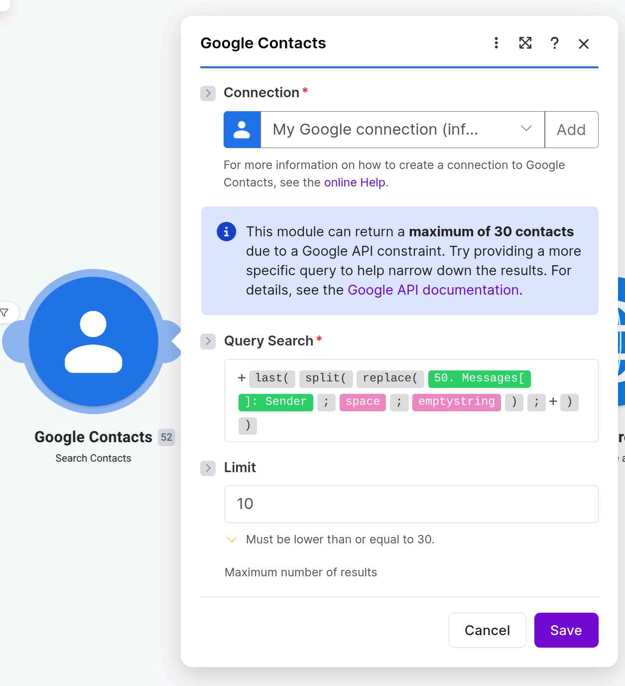 Google Contacts Number Parsing